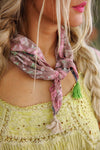 Magnolia Pearl Tassel Handkerchief in Chocolate Poppy