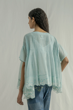 EKA Blue Smocked Top