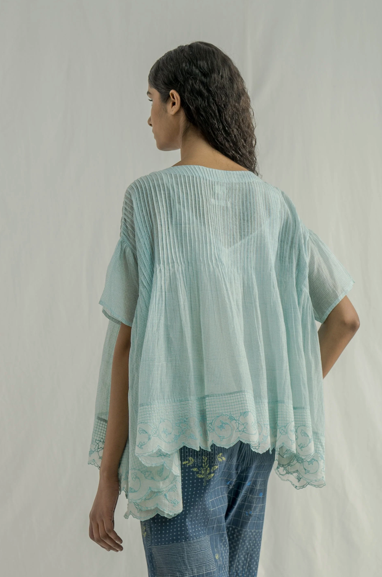 EKA Blue Smocked Top