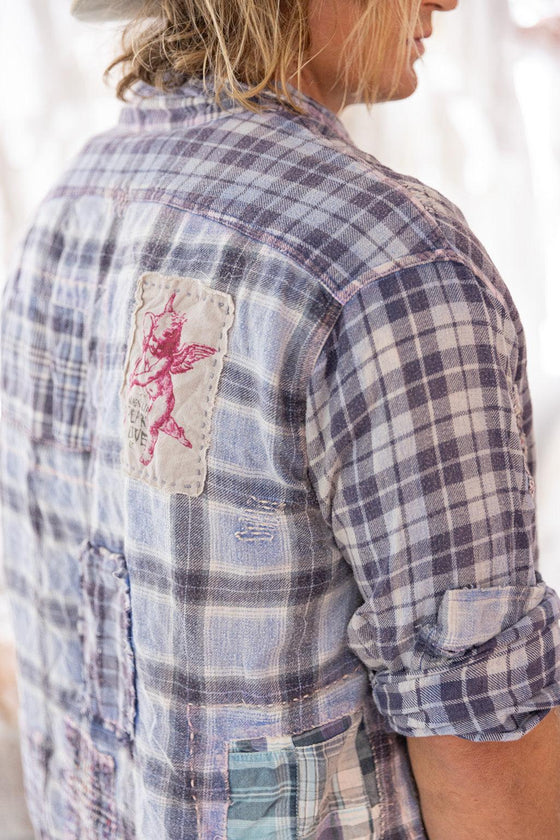 Magnolia Pearl Patchwork Adison Workshirt in Madras Blue