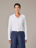 Cutloose Crop Asymmetric Cardigan in White