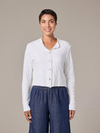 Cutloose Crop Asymmetric Cardigan in White