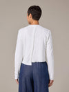 Cutloose Crop Asymmetric Cardigan in White