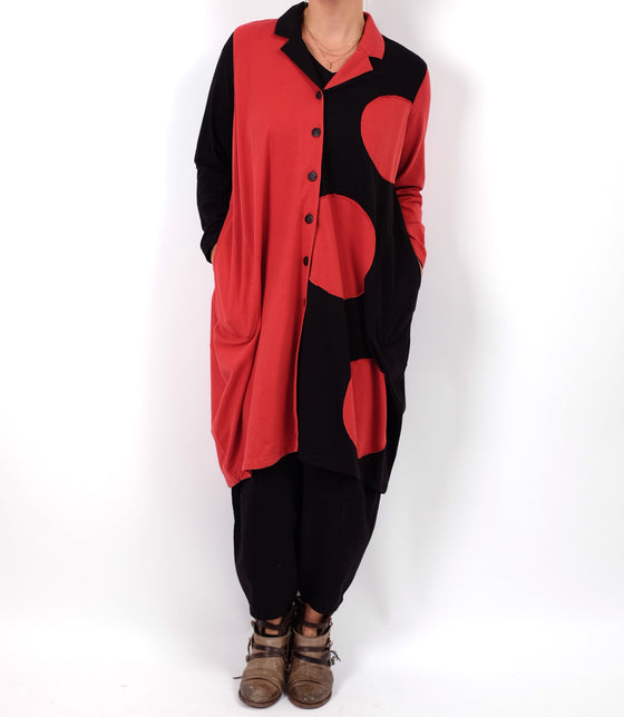 Cheyenne Black and Red Fleece Coat