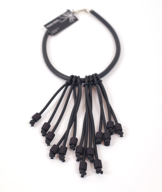 Frank Ideas Short Rubber and Resin Statement Cascade Necklace