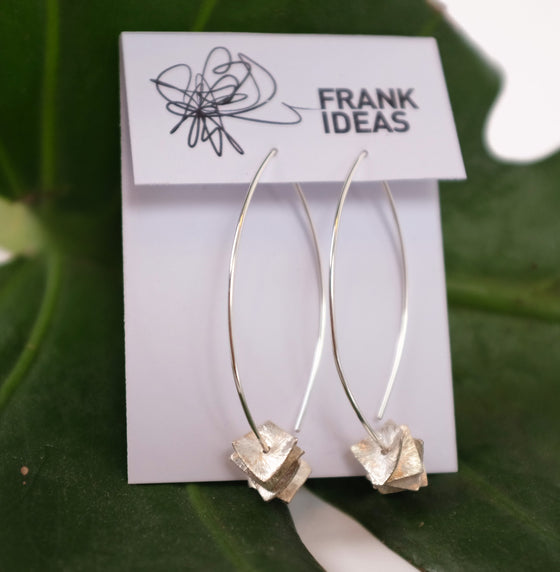 Frank Ideas Sterling Silver Earrings with Silver Discs