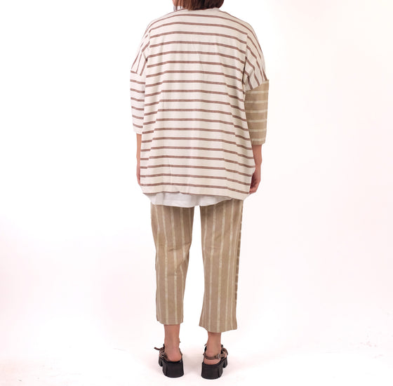 Alembika Tan Striped Cardigan