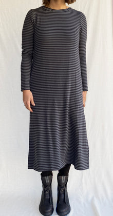  Cutloose Long Sleeve Stripe Dress in Anthracite