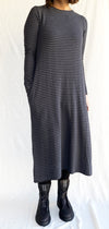 Cutloose Long Sleeve Stripe Dress in Anthracite