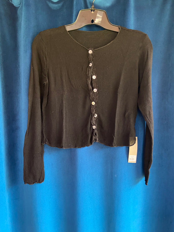 Cutloose Crop Cardigan in Black Sweater Knit