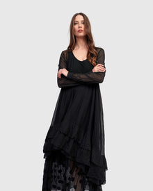  Alembika Black Mesh Long Layer Tunic