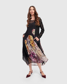  Alembika Long Sleeve Mix Print Floral Dress