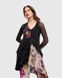  Alembika VNeck Ruffle Mix Print Top