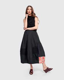  Alembika Taffeta Mix Print Skirt