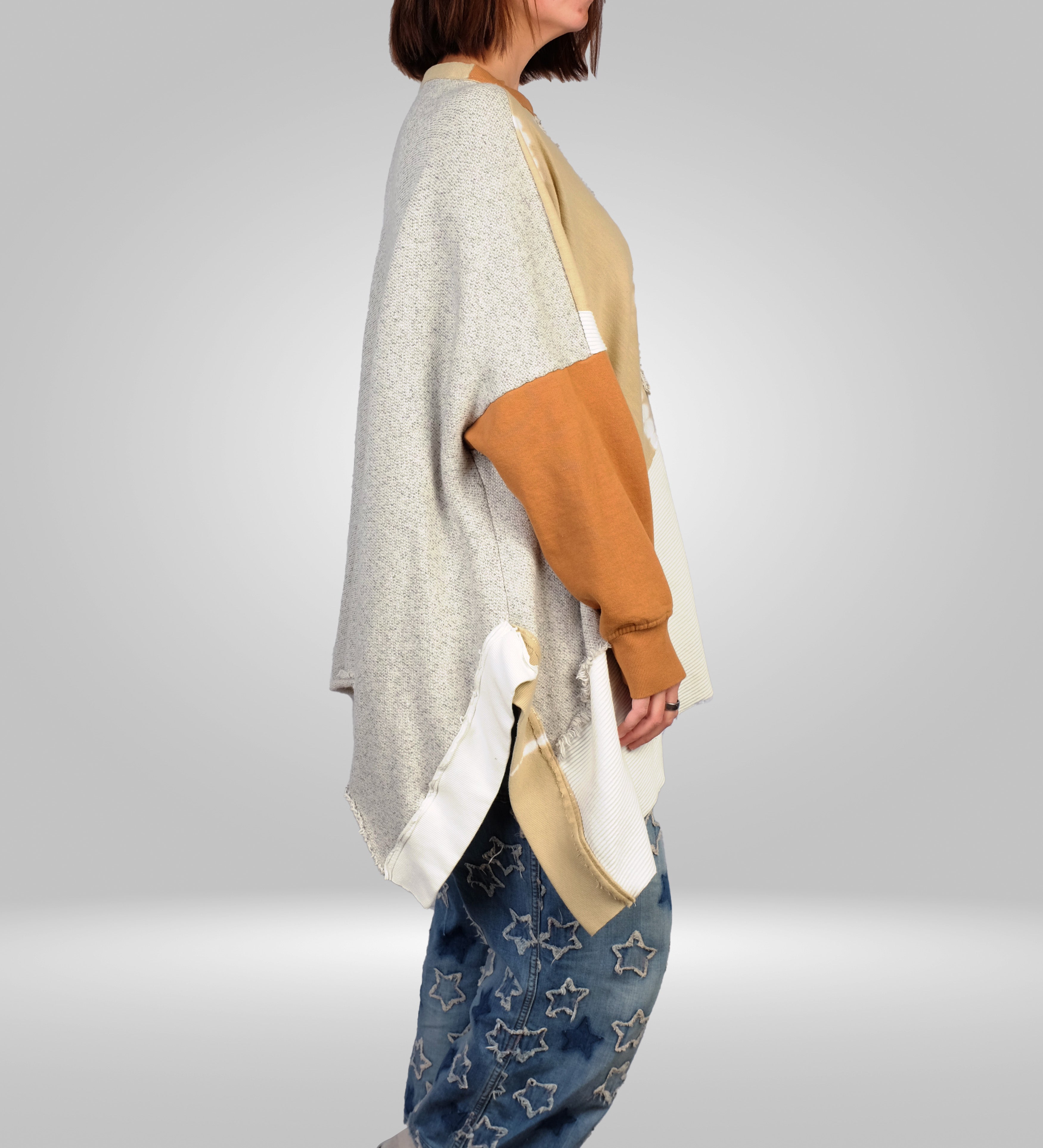 KQ Patch Sweater in Rust/Cream