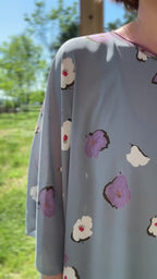 Pale Blue Floral One Size Drape Top