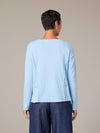 Cutloose Long Sleeve Raw Edge Top in Bellflower