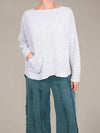 Cutloose Sweater One Size Pocket Pullover in White