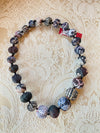Mieko Mintz Vintage Silk Kantha Medium Necklace in Black