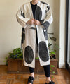 Matthildur Ivory Canvas Coat in Lunar Print