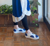 Luukaa Polka Dot Slip Ons in Blue