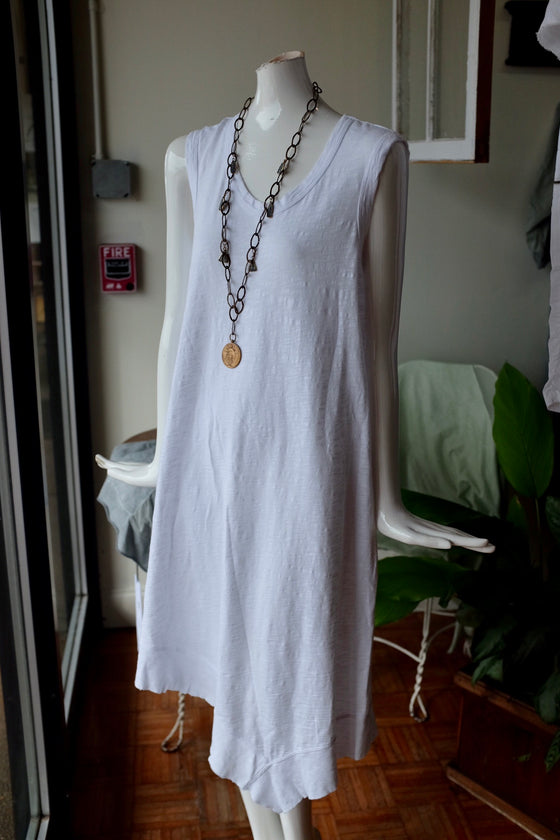 Wilt Mixed Double Layer Sleeveless Shift in White