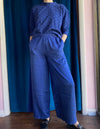 Grizas Satin Trousers in Sapphire