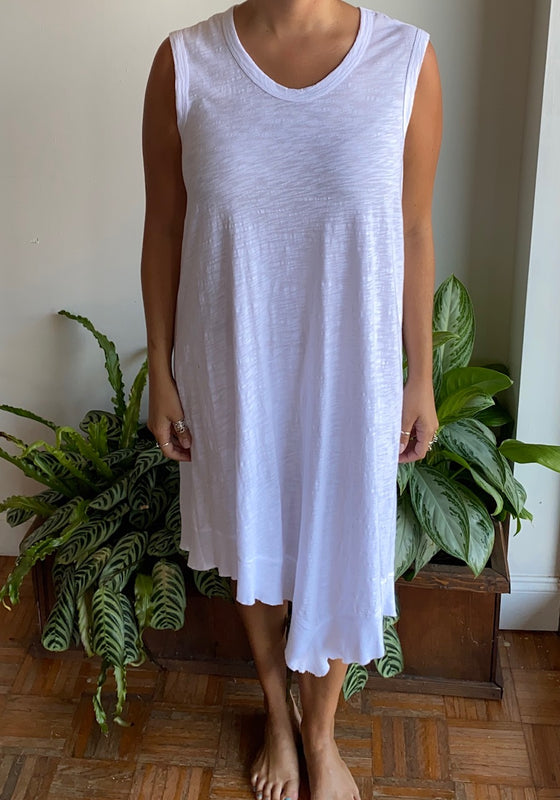 Wilt Mixed Double Layer Sleeveless Shift in White