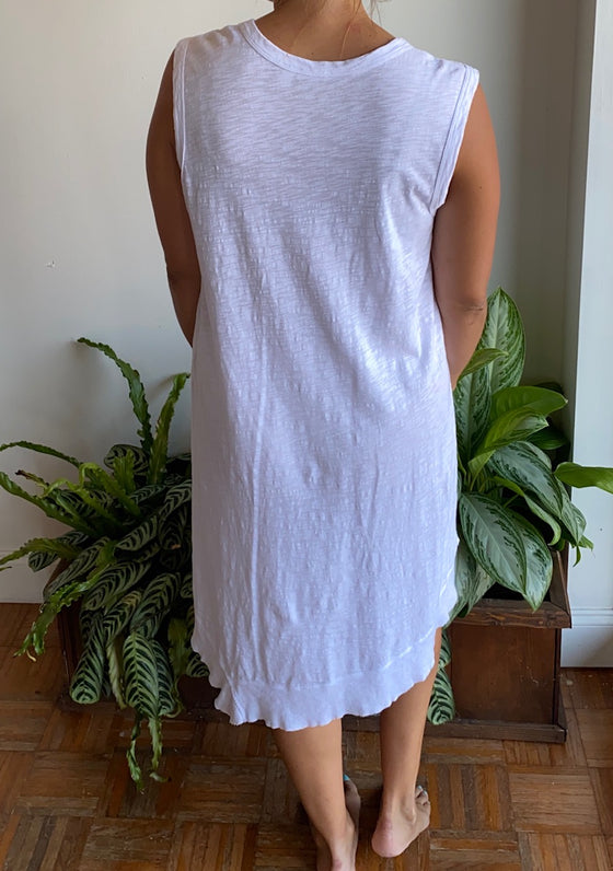 Wilt Mixed Double Layer Sleeveless Shift in White