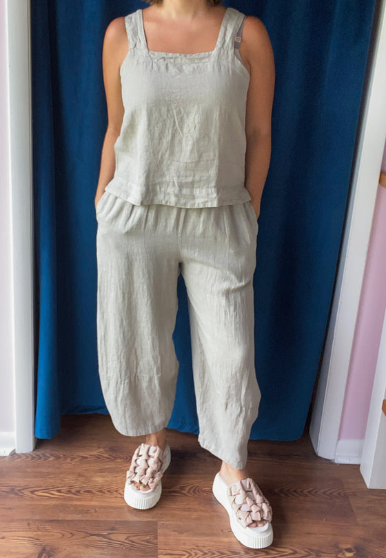 Cutloose Square Neck Shell Rye Linen