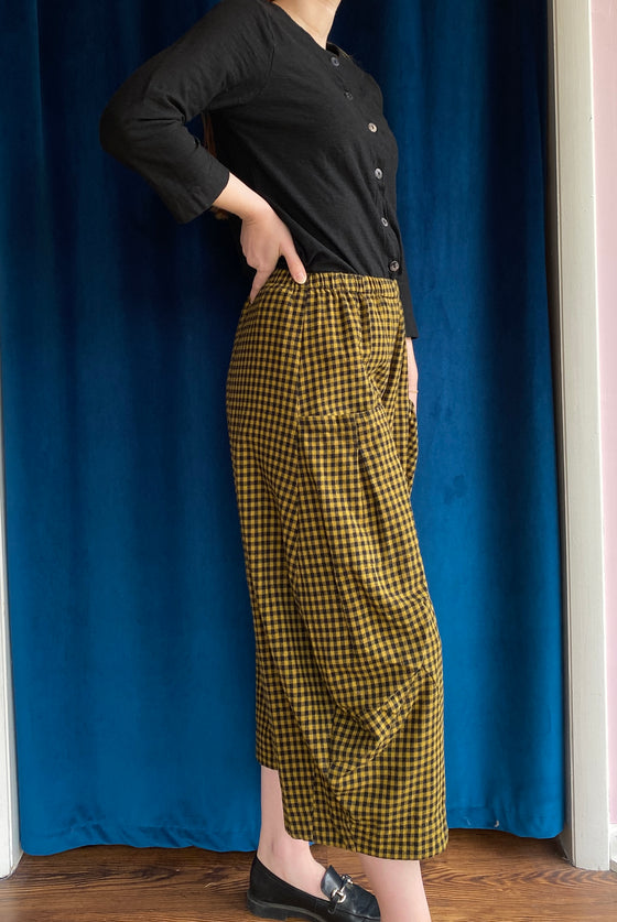 Gerties Check Double Pocket Pant in African Ochre