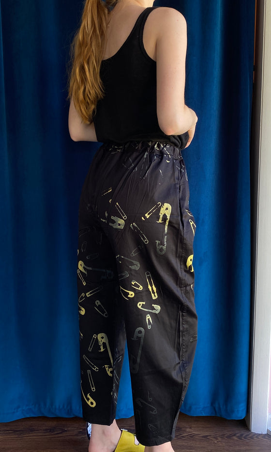 Paper Temples Lucia Pant in Black/Ombre Pins