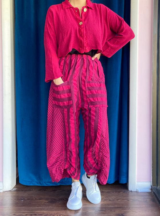 Bodil Elastic Pant in Red Currants