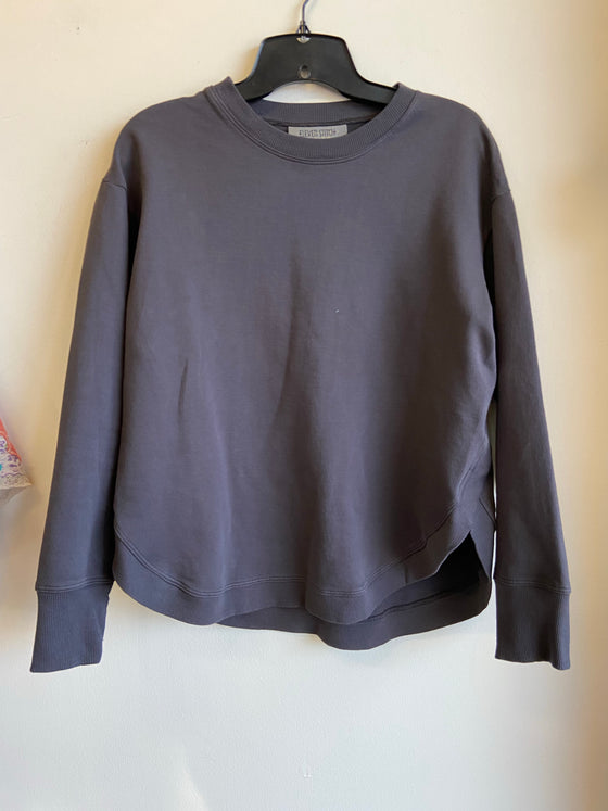 Gerties Shirttail Rib Sweatshirt in Black Pearl