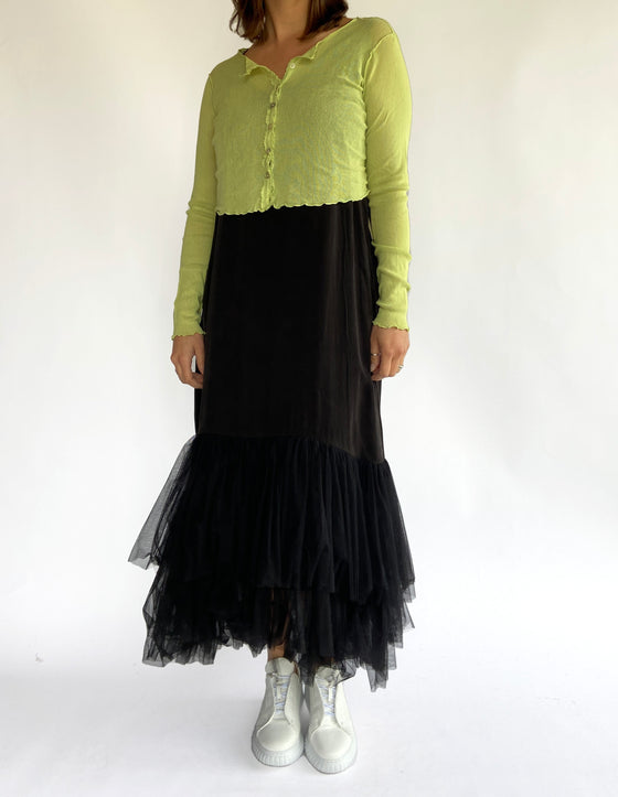 Cutloose Crop Tulle Crop Cardigan (Multiple Colors)